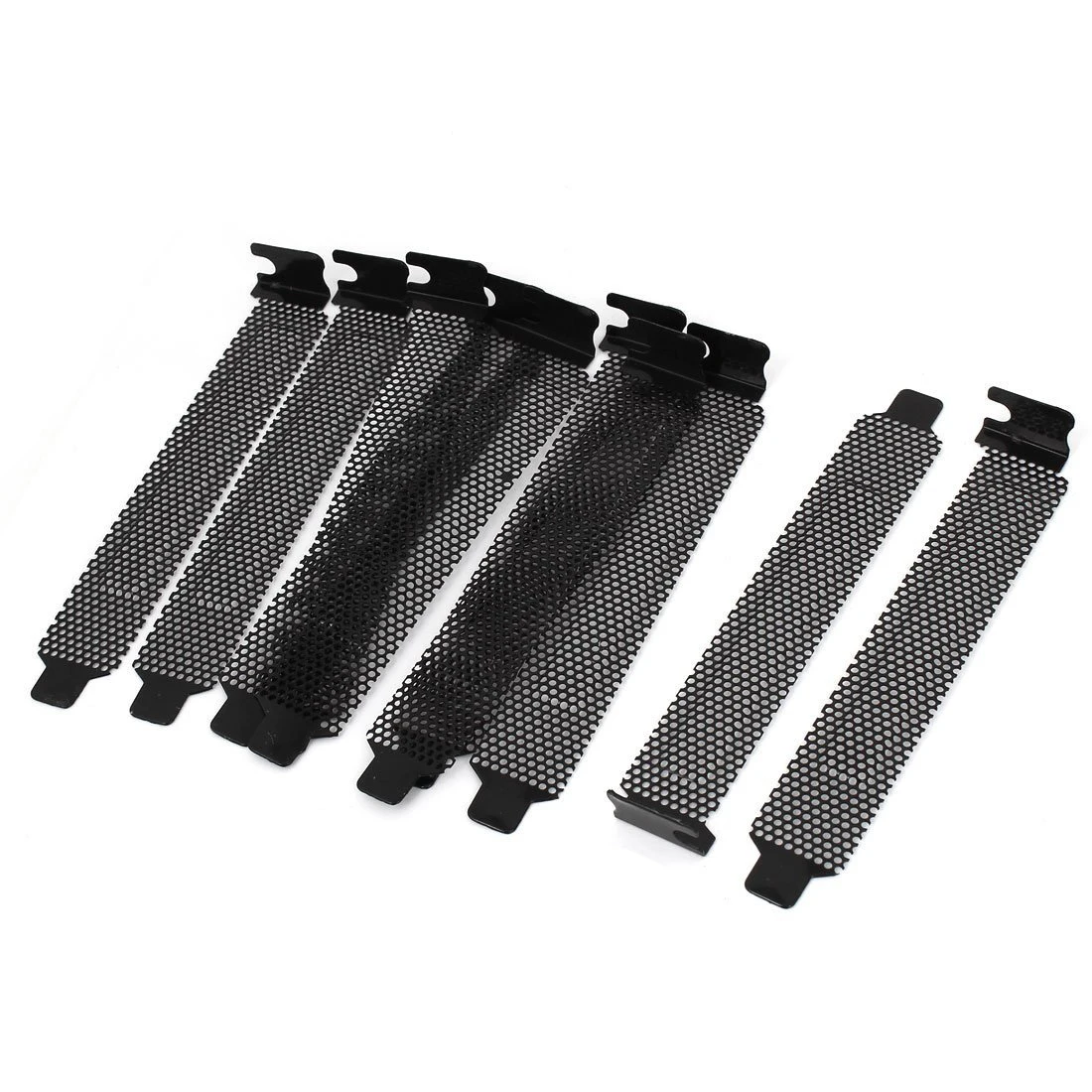 10pcs Black PCI Slot Cover Dust Filter Blanking Plate Hard Steel With Screw