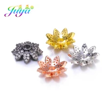 Juya يدوية شرابات الأقراط الاكسسوارات 8 10 12 مللي متر الديكور زهرة خرزة مباعدة قبعات ل DIY النساء مجوهرات الأزياء صنع