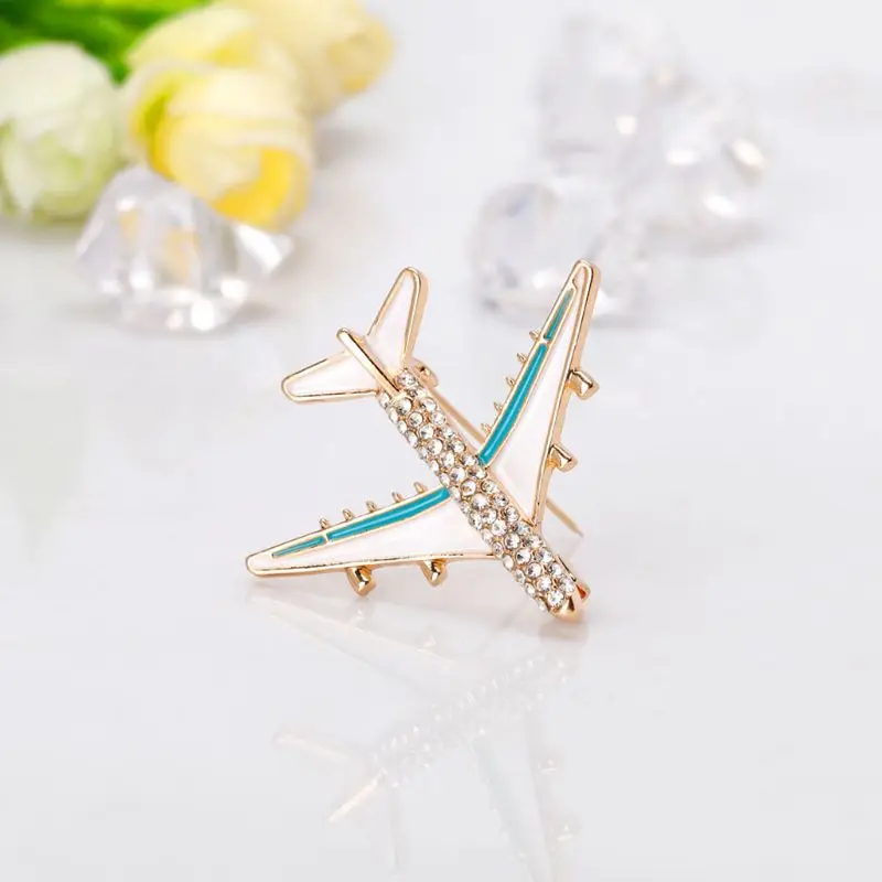 Plane Brooch Airplane Enamel Charms Jewelry Party Badge Banquet Scarf Pins Gifts