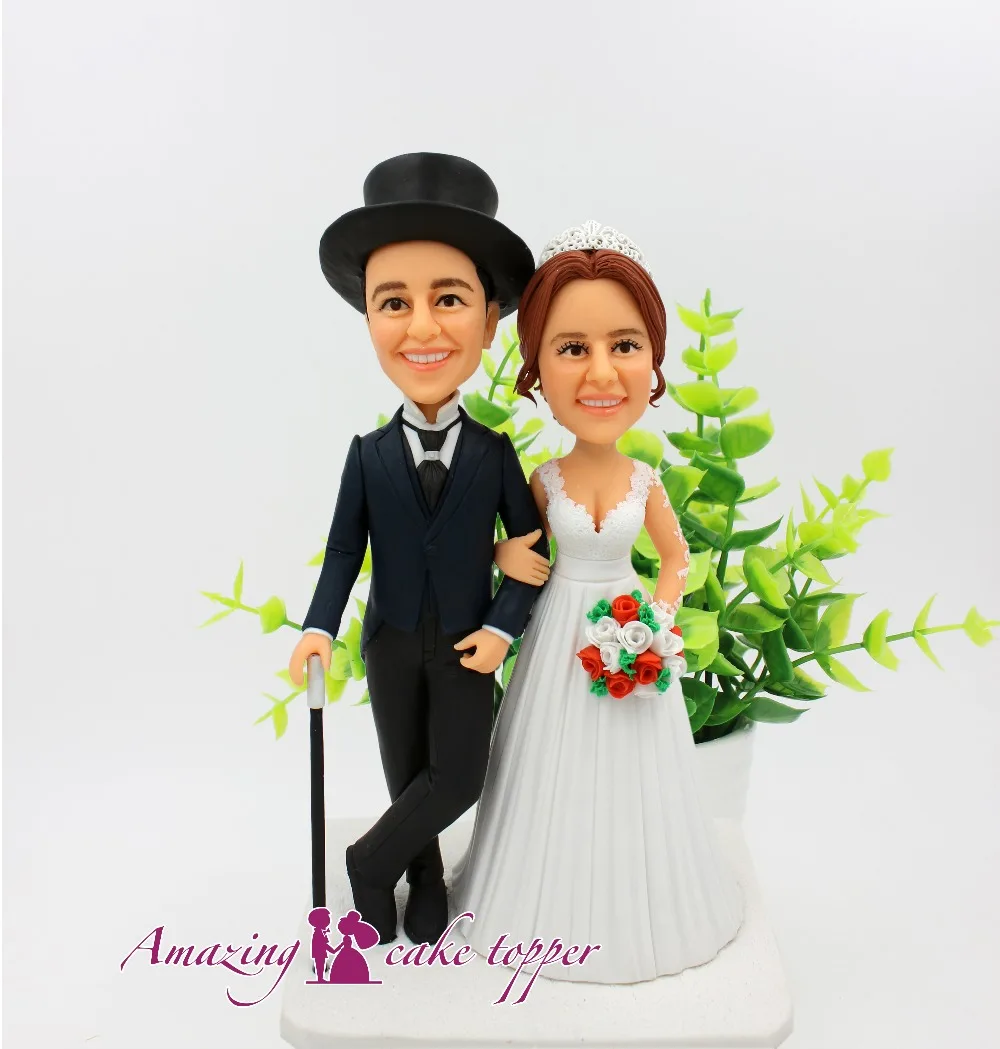 

2019 AMAZING CAKE TOPPER Toys Gentleman romantic wedding wedding And Groom Gifts Ideas Customized Figurine Valentine's Day