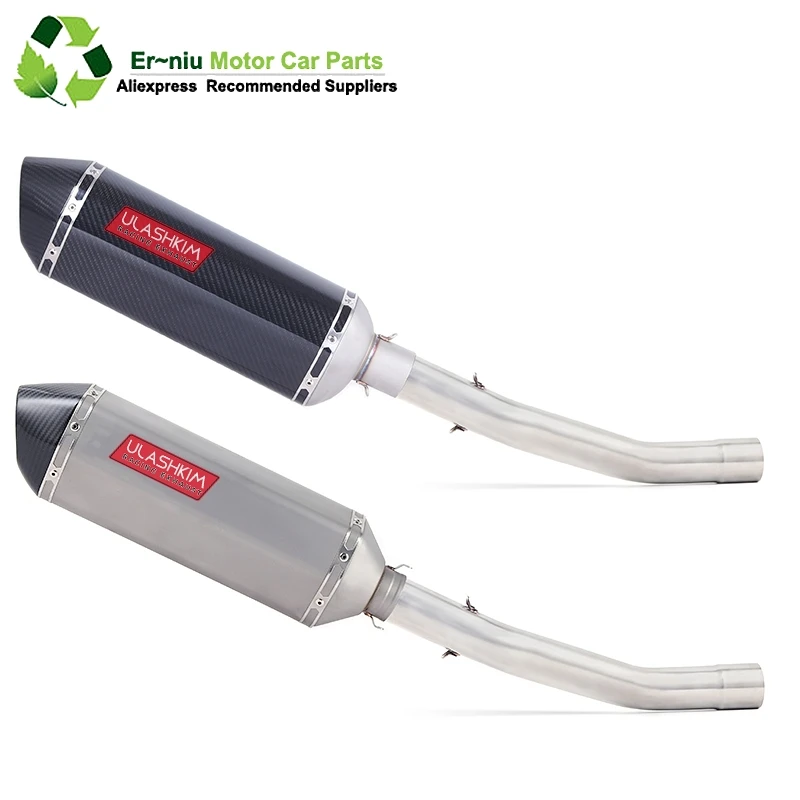 

ZX6R ZX-6R Motorcycle Exhaust Full system middle bend pipe + Muffler Slip-on for Kawasaki ZX-6R ZX6R 2008 to 2014