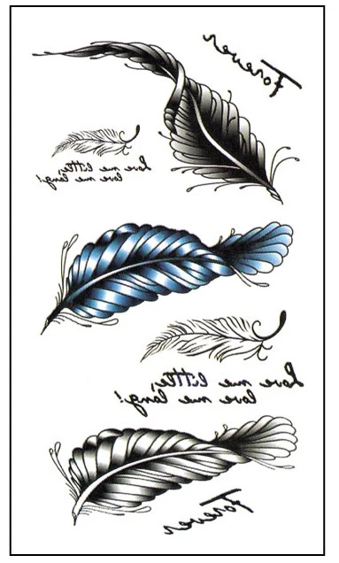 

Waterproof Temporary Tattoo Sticker feather 'Forever"English letter Water Transfer flash tatoo fake tattoo for men women