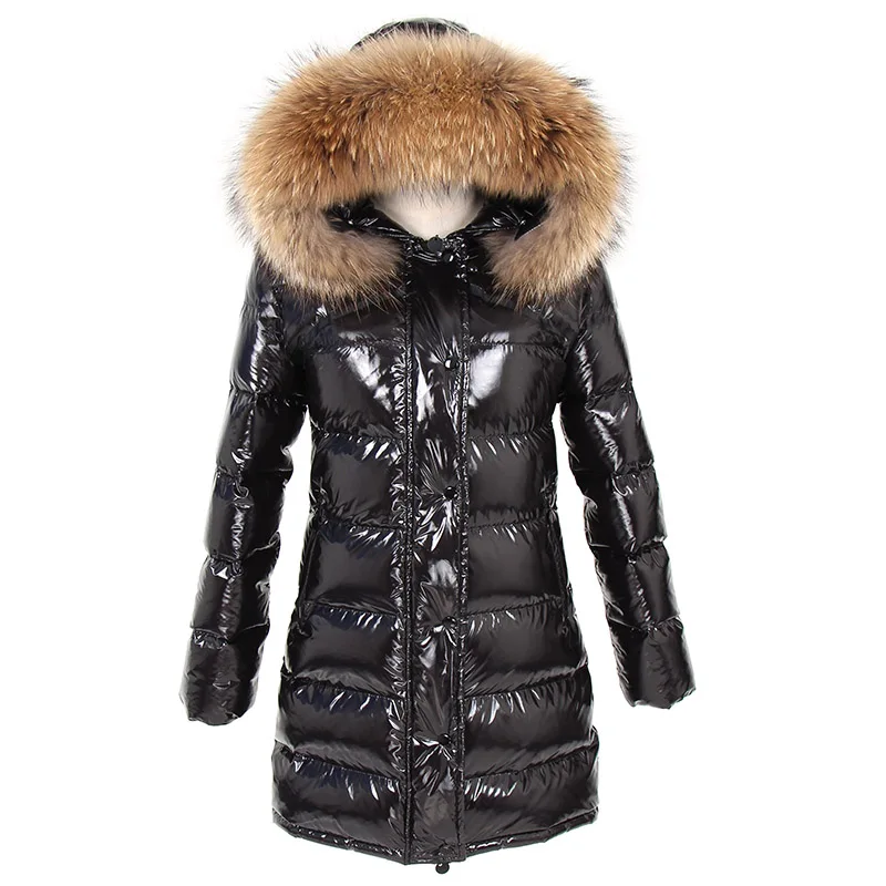 Брендовое пальто с натуральным мехом, зимняя куртка, Женская длинная парка с воротником из натурального меха енота, куртка-пуховик, водонепроницаемая уличная одежда, бренд