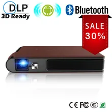 CAIWEI Mini 3D DLP Projector with Android Bluetooth 2018 Pico Smart LED Projector 1080P HD Movies Video Game Built-in Battery