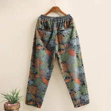 Винтажные джинсы для женщин в стиле бойфренд размера плюс хлопок деним новые осенние зимние джинсы Femme с принтом шаровары женские брюки хит