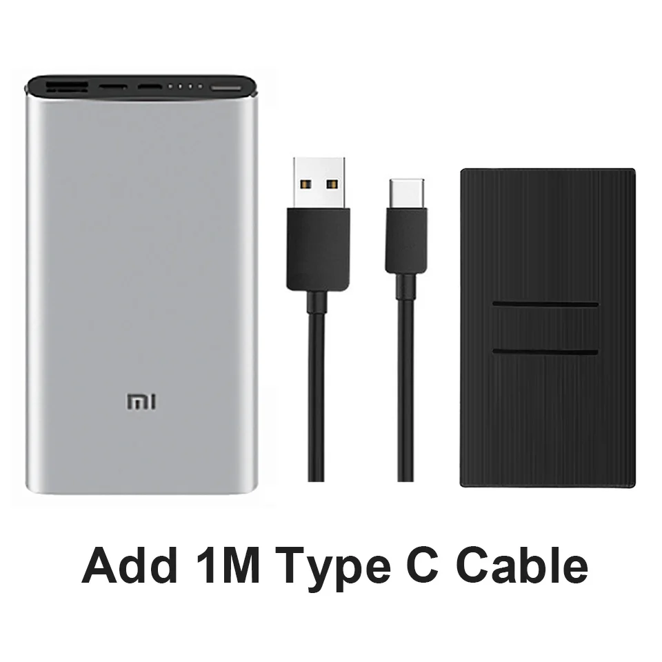 Mi Xiao mi power Bank, 10000 мА/ч, 3 внешних аккумулятора, QC3.0, зарядка, двойной USB выход, 18 Вт, быстрая зарядка, 10000 мА/ч, внешний аккумулятор для телефона