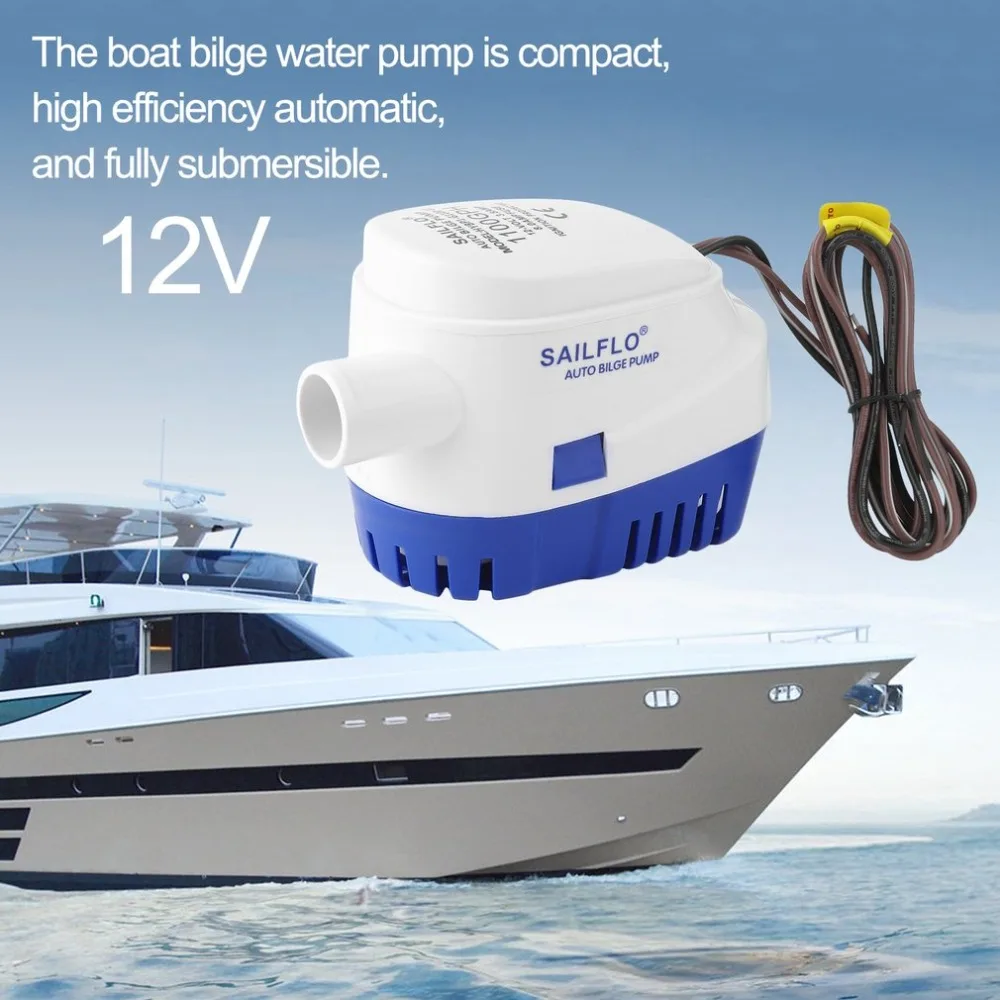 1100GPH 12V DC Automatic Bilge Pump Submersible Boat Water Pump Durable