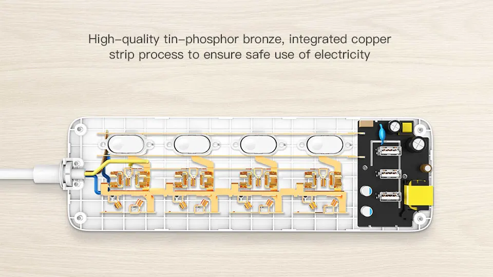 Оригинальная Xiaomi Mi розетка с 4 портами, 4 переключателя с суб-контролем, 3 разъема USB, быстрая зарядка, 2,0, удлинитель, безопасная дверь