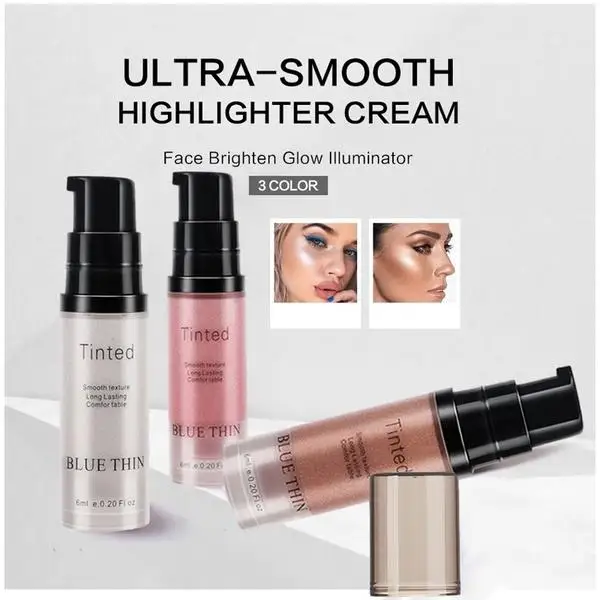 6ml Fashion Face Highlighter Contouring Liquid Illuminator Shimmer Make Up Liquid Shine Cosmetic for Woman/Girls