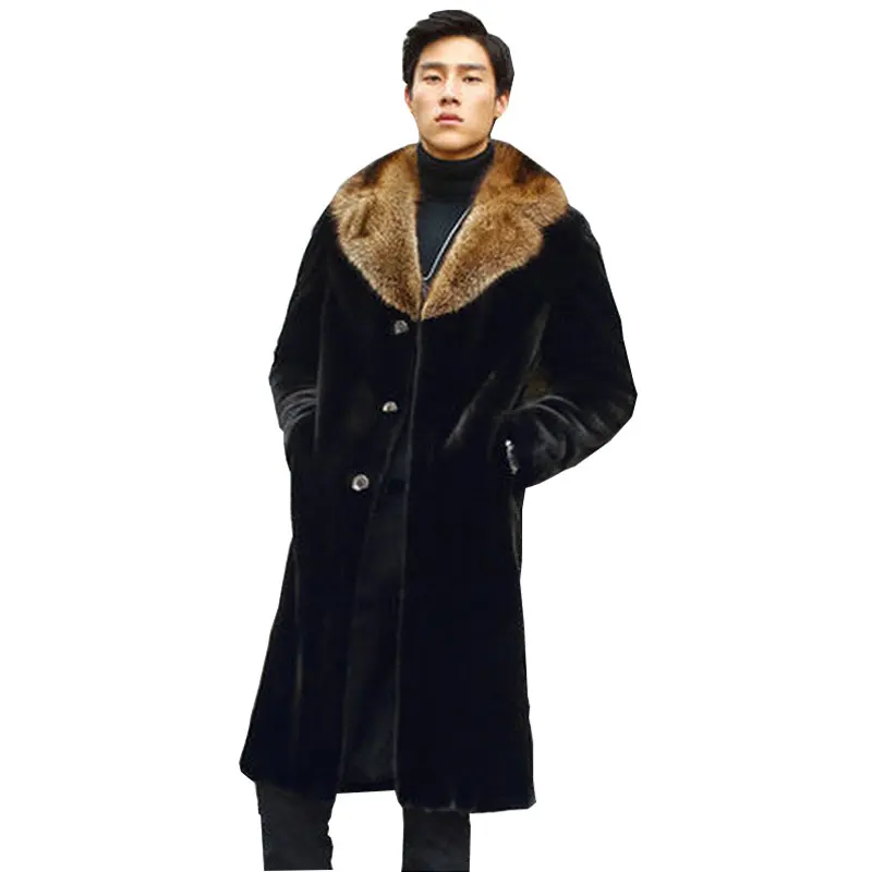 Renard Col Noir Plus 4xl Vison Hommes S 5xl Taille Homme Long Faux Survêtement Imitation Manteaux Moyen La 2017 Fourrure De Hiver 9IDeYWH2E