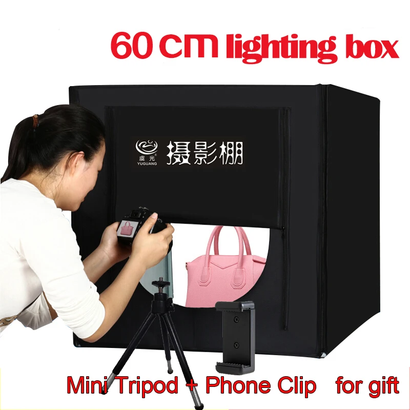 

Free Shipping Photography Equipment Folding Mini LED Light Box 60cm Softbox for Photo Studio Accessories