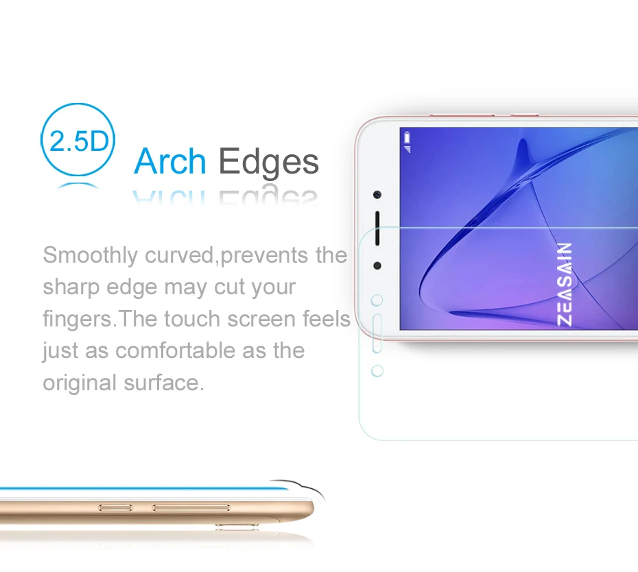 2 Pack Original ZEASAIN Tempered Glass Screen Protector For Huawei Honor 6A 6 A Honor6A 2.5D 9H Toughened Protective Glass Film (10)