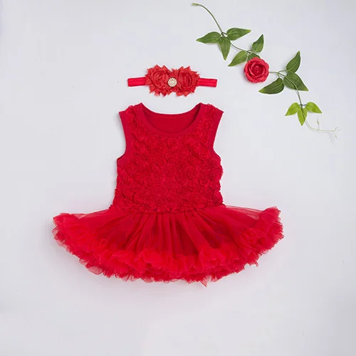 YK& Loving/платье с цветочным рисунком, фиолетовые, красные, фиолетовые, черные платья на крестины для маленьких девочек, платье-комбинезон без рукавов с юбкой-пачкой, комплект из 2 предметов для малышей 0-24 месяцев - Цвет: RN103