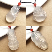 Ожерелье шнура мужчина и женщина пряжки листья maitrey зеленый бобы'm Будды нефрит Гуаньинь