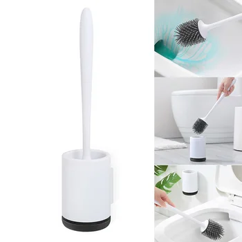 

Toilet Brush with Holder Soft Silicone Brush with Quick Drying Holder Set LO88