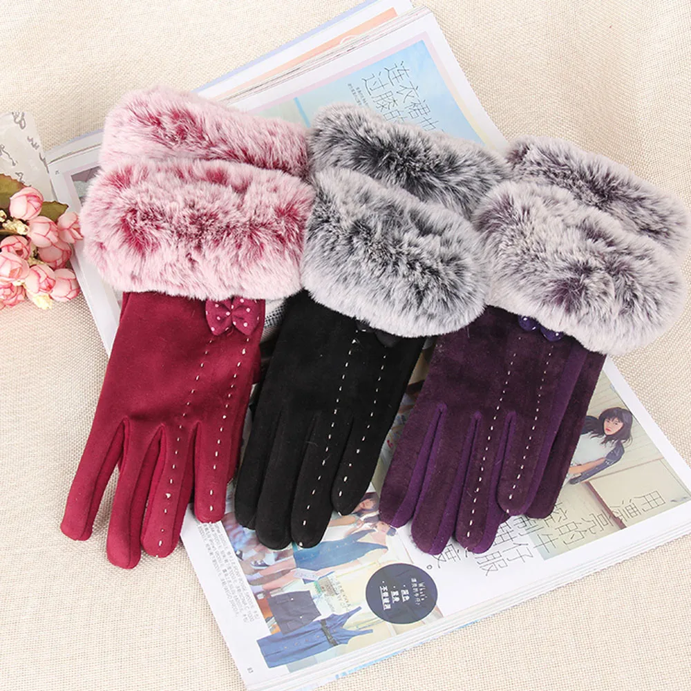 

fashion 1Pair Winter Warm Screen Riding Drove Gloves for Women gloves winter women's mittens invierno mujer перчатка