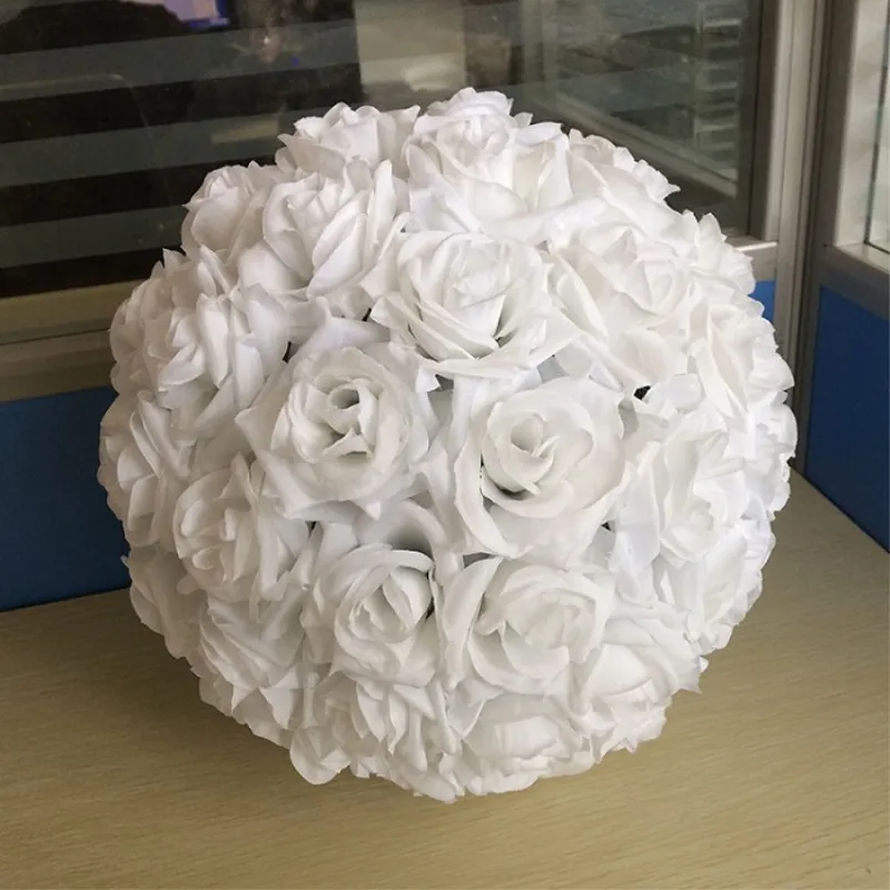 

12" 30CM Upscale Wedding Kissing Balls Artificial Encryption Rose Decorative Flower Ball for Party Festival Decoration