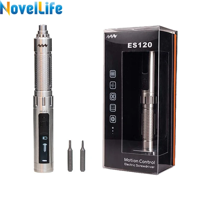 ES120 Mini Precision Cordless Electric Power Screwdriver Smart Gyro Motion Contro PH00 SL2 4mm Hex Screw Bit with Portable Pouch