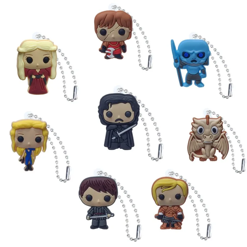 

1pcs Game of Thrones Bag Parts&Accessories Hot Movie Figure PVC Charm Ball Chain DIY Craft Keychain Bag Straps Kids Gift