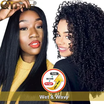 QT Kinky Curly Bundles With Closure Wet And Wavy Bundles With Closure Brazilian Human Hair Weave Bundles With Closure Remy Hair