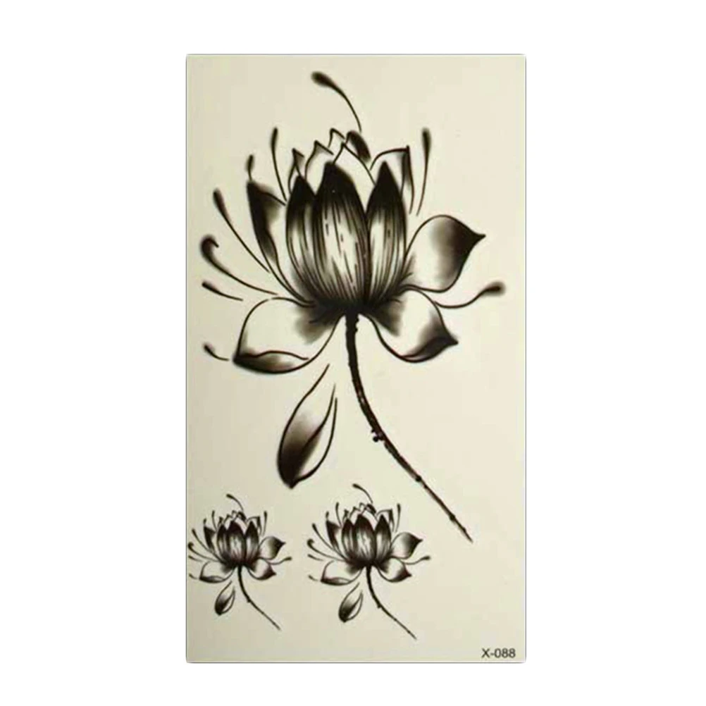 Flower Tattoo Stickers Waterproof Temporary Tattoos Lotus Flower
