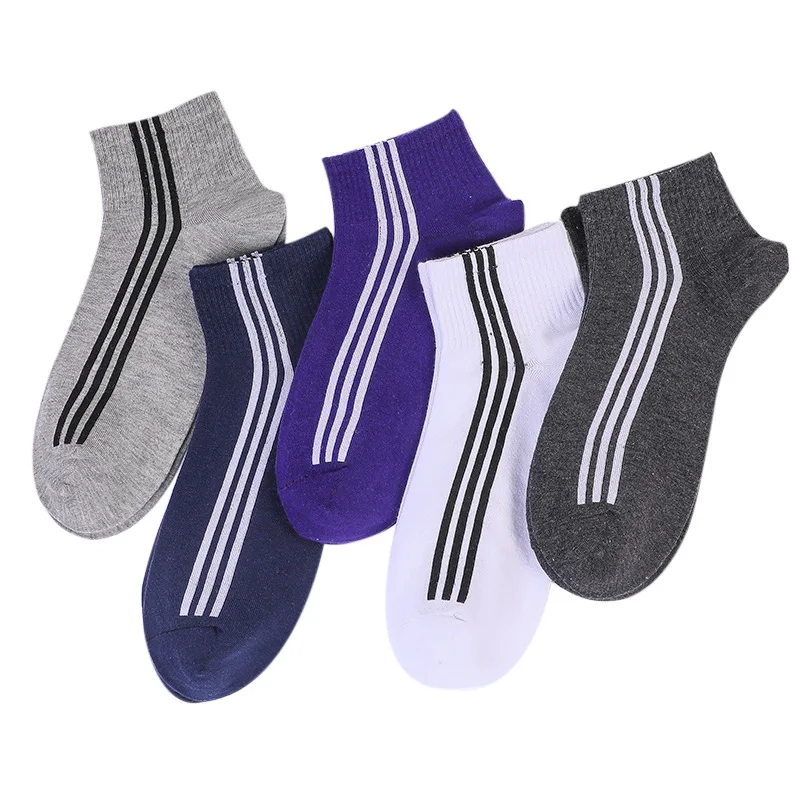 Новые мужские короткие носки спортивные вертикальные полосатые мужские хлопковые носки с закрытым носком дышащие удобные низкие
