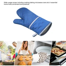1 шт. Нескользящие анти ожоги термостойкие рукавицы для выпечки силиконовый хлопок утолщаются печь кухонные прихватки для готовки инструменты, синий