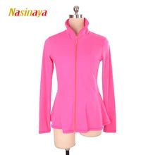 Индивидуальные Фигурное катание куртка на молнии топы для девочек женщин Обучение конкурс Patinaje Катание на коньках теплый флис гимнастическая 36