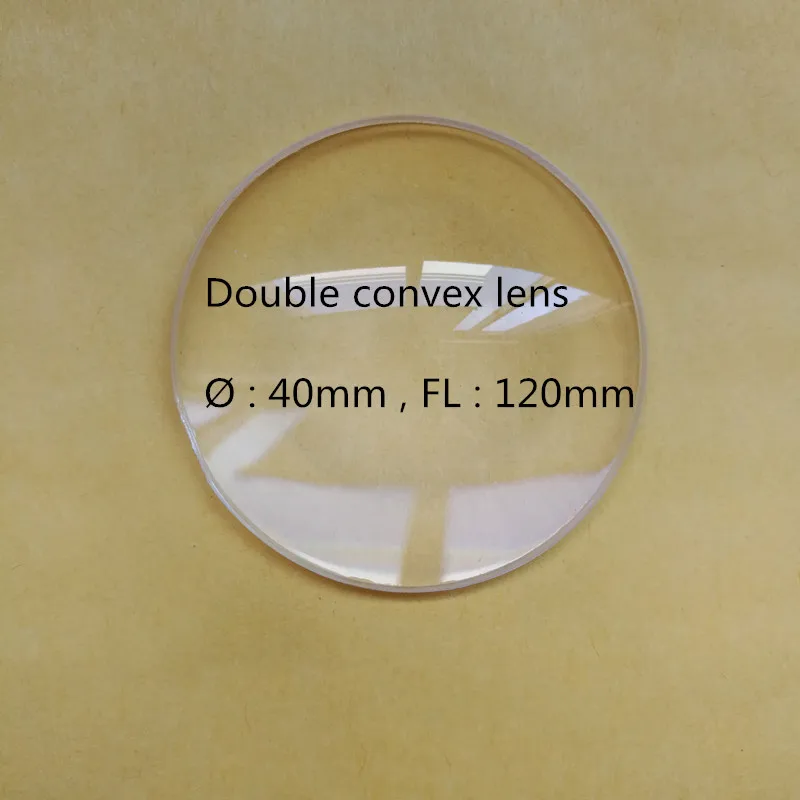 

10 pcs PMMA double convex biconvex lens diameter 40mm focal length 120mm