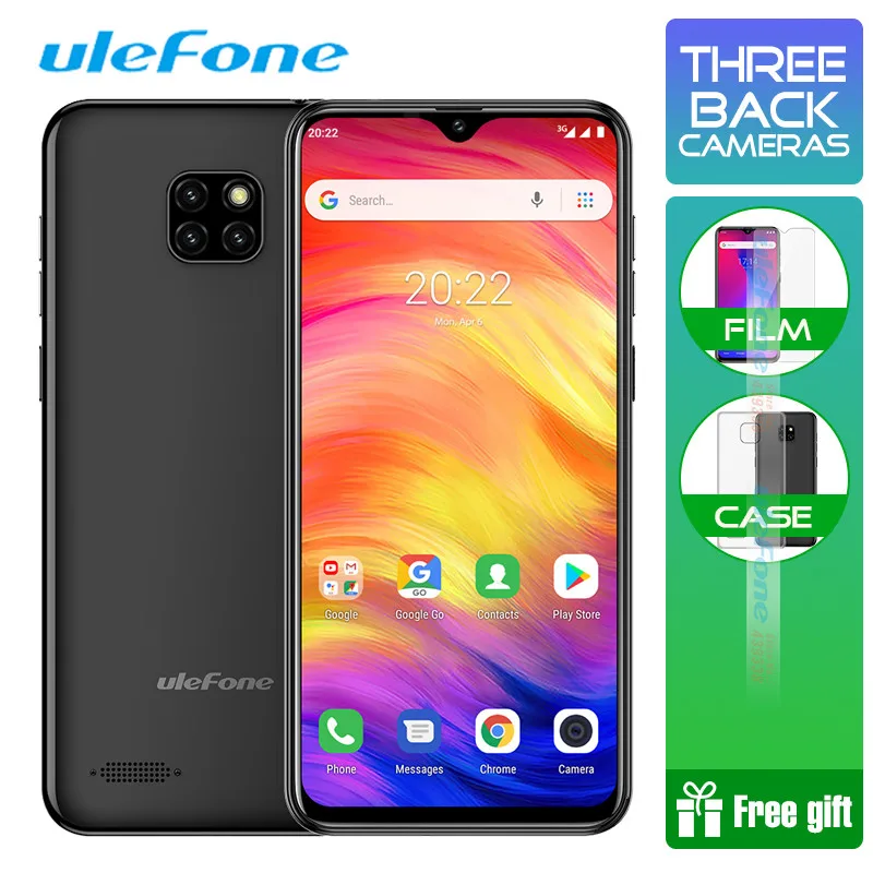  Ulefone Note 7 Smartphone 6.1 inch 1GB RAM 16GB ROM MT6580A Quad Core 3500mAh Face ID Three Rear Ca - 33004830220