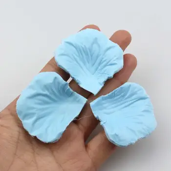 

2" 500PCS Silk Rose Petals Wedding Flower Decoration Artificial Flower Petals for Wedding Party Vase Home Decor Light Blue