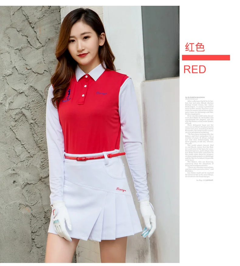 Новая женская футболка, женская рубашка для гольфа, Корейская Весенняя летняя спортивная одежда нарукавник для клерков, футболка, джемпер
