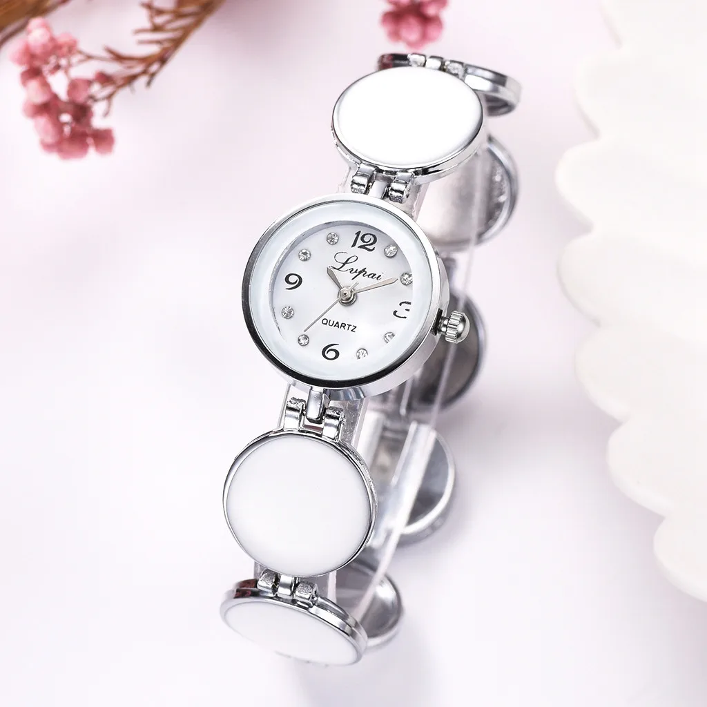 

watch women bayan kol saati quartz wristwatches ladies Round Splicing Strap Delicate Female Bracelet Watch T517