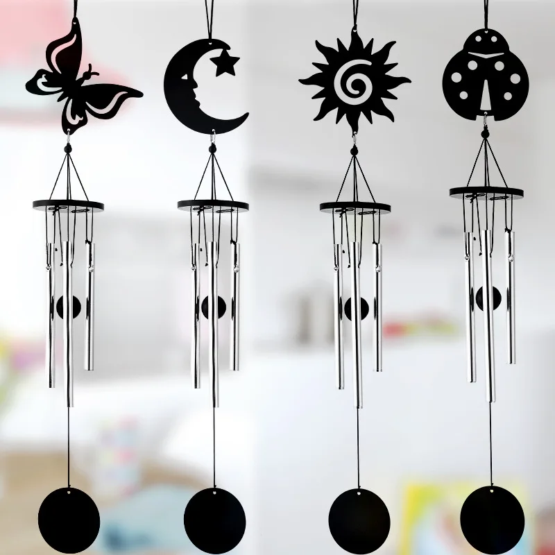 

Black Metal Multi-tube Handmade Music Wind Chimes Home Crafts Ornaments Small Decorative Pendant