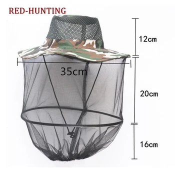 

New Fishing Caps Mosquito Insect Hat Mesh Head Net Face Protector Camouflage Travel Camping Kit