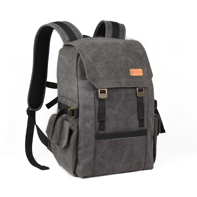 Vintage Canvas DSLR SLR Camera Backpack Rucksack Cool Bag Waterproof
