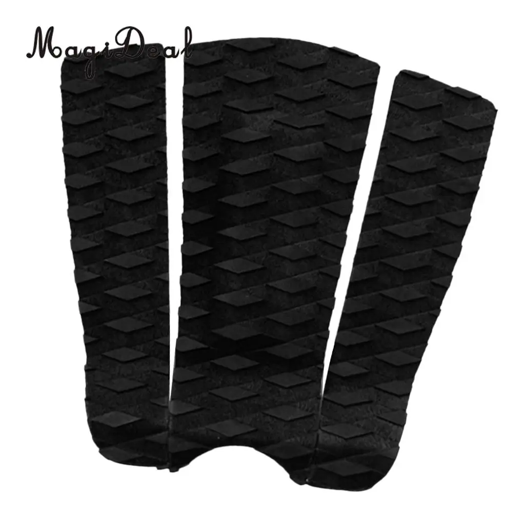 MagiDeal 3Pcs Adhesive Diamond Grooved Non-slip EVA Surf Traction Pad Tail Pad Deck Grip Mat for Surfboard Shortboard Skimboard