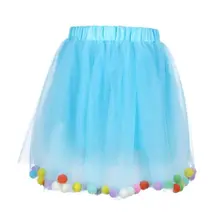 Гимнастические костюмы детские Качественные для девочек волосы бальная юбка Детские Красочные Танец Юбки Pettiskirt гимнастика танец волна точка сетка