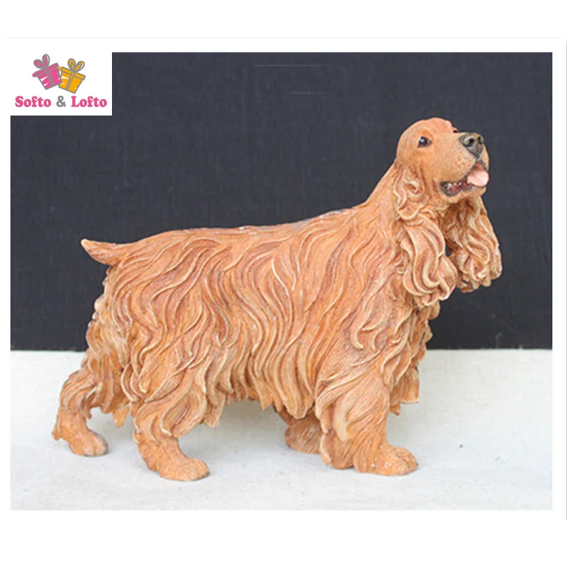 12 см фигурка собаки Кокер-спаниель, украшение для дома, качественная собачка, подарок на Рождество, день рождения, игрушка