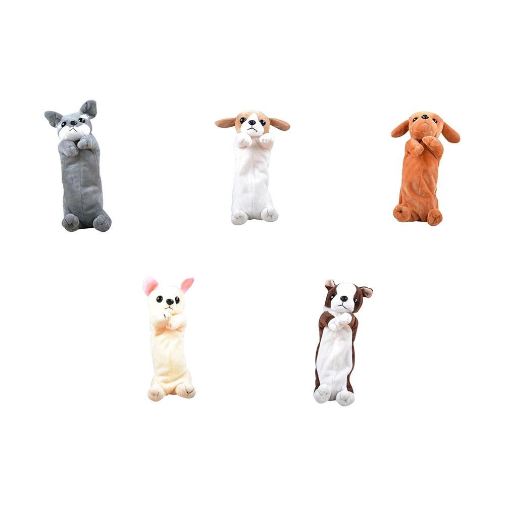 New Cartoon Plush Dog Pencil Case Animal Funny Animal Shaped Pen Bag For Kids Schools Offices Supplies Stationery