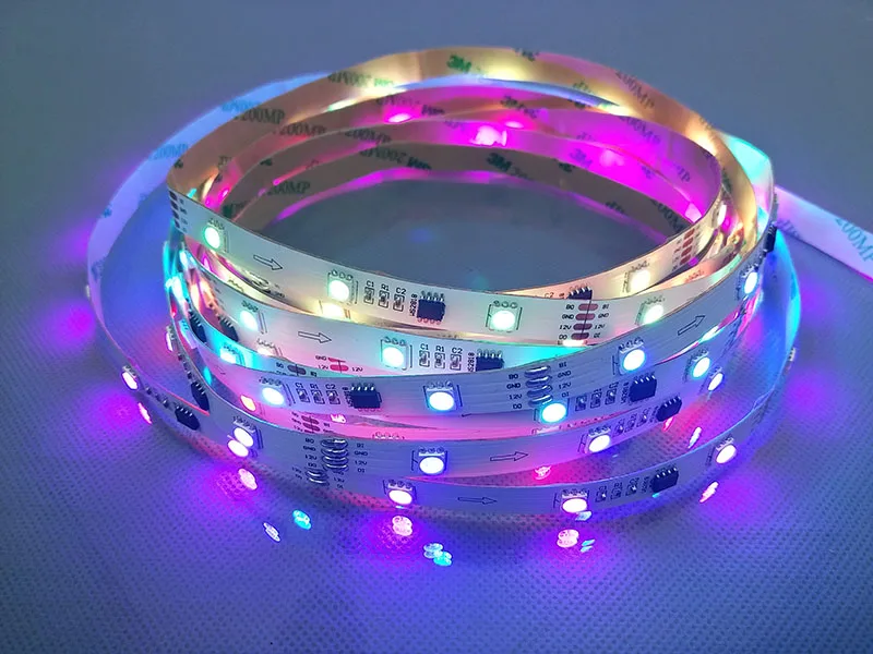 12 V 30 светодиодов/m WS2818 RGB Светодиодные полосы пикселей, 5050 SMD цифровой Pixel Светодиодные ленты свет Ambilight ТВ лента, белый/черный печатных плат