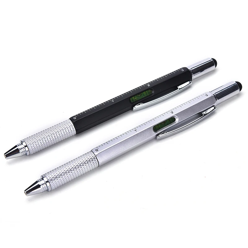 

Hot Sale 1PCS Pocket 6 in 1 Multi Function Pen with Touch Screen Ruler Level Multi Head Mini Screwdriver Promotion Gifts