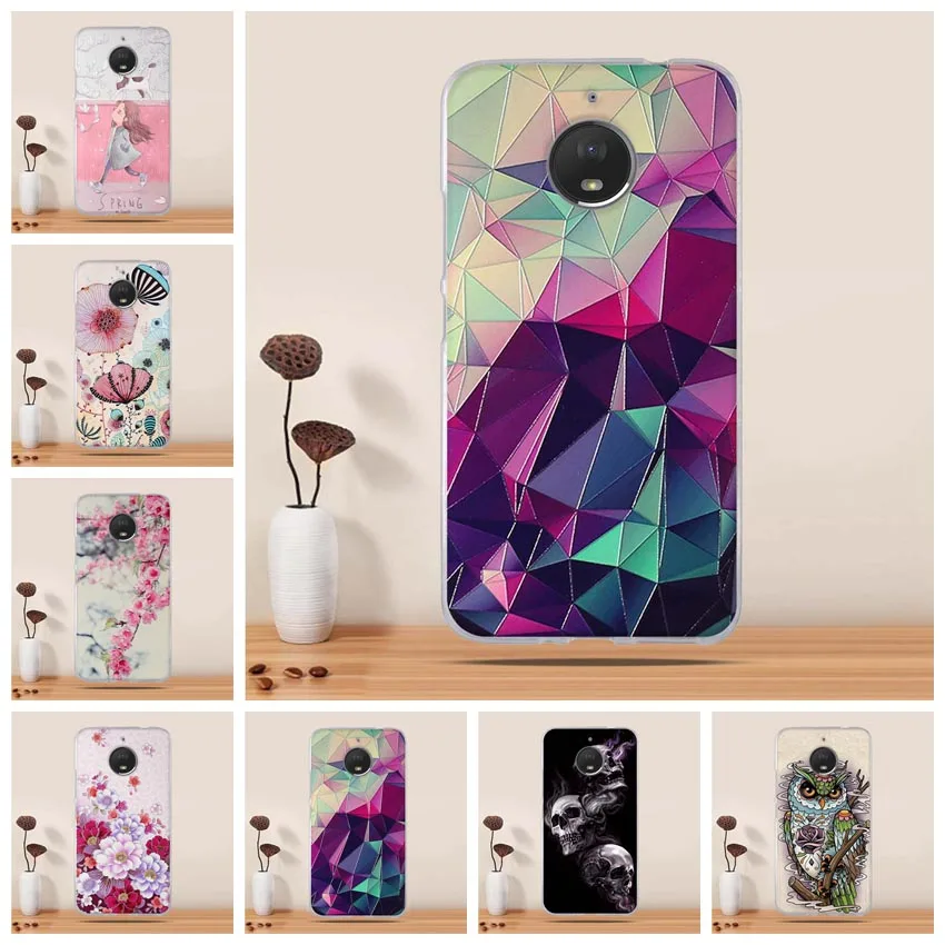 

For Motorola Moto E4 Plus Case Silicone Soft TPU Cute Fashion Flower Painting Cover Phone CasesFor Moto E Plus (4th Gen.) bags