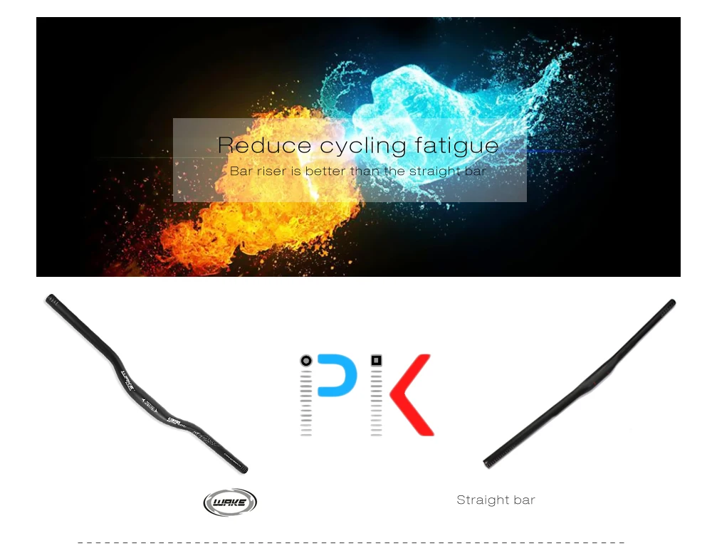 WAKE 31.8 x 620MM Aluminum Alloy Cycling MTB Mountain Bike Bicycle Handlebar Riser