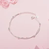 Brazalete de dos capas de Plata de Ley 925 para Mujer, pulsera ajustable para Mujer, joyería fina Para Boda nupcial ► Foto 2/6