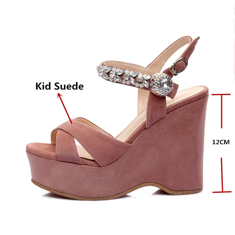 1 Vache Noir Femme De Parti Chaussures Fedonas Sandales Été Mode Compensées Pompes Talons Suede Occasionnels formes Plates Strass Bal XUpTR1xT