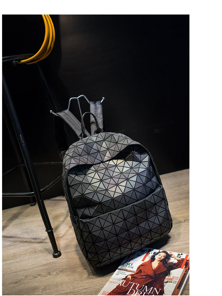  Lasen Bag New BaoBao Luminous Backpacks Female Fashion Girl Daily Backpack Geometry Package Sequins Folding Bao Bao School Bags (17)