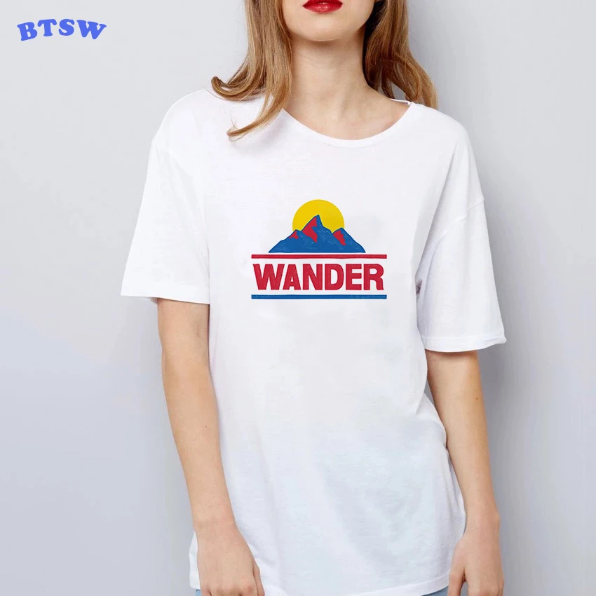 2019 крутая Женская футболка Летняя одежда для девочек Wander Harajuku модные стильные повседневные футболки с надписью Модные женские футболки