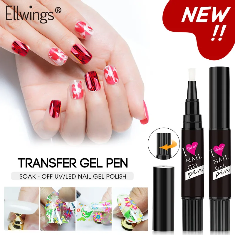 Гелевая ручка Ellwings UV для ногтей звездное небо Прозрачная Фольга гелевые Стикеры