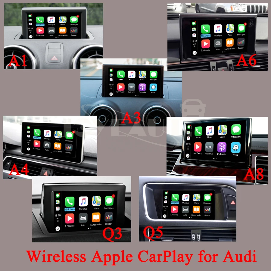 Послепродажный OEM беспроводной Apple CarPlay A1 A3 A4 A5 A6 A7 A8 Q2 Q3 Q5 Q7 MMI для Audi Car Play Android авто зеркало обратная камера